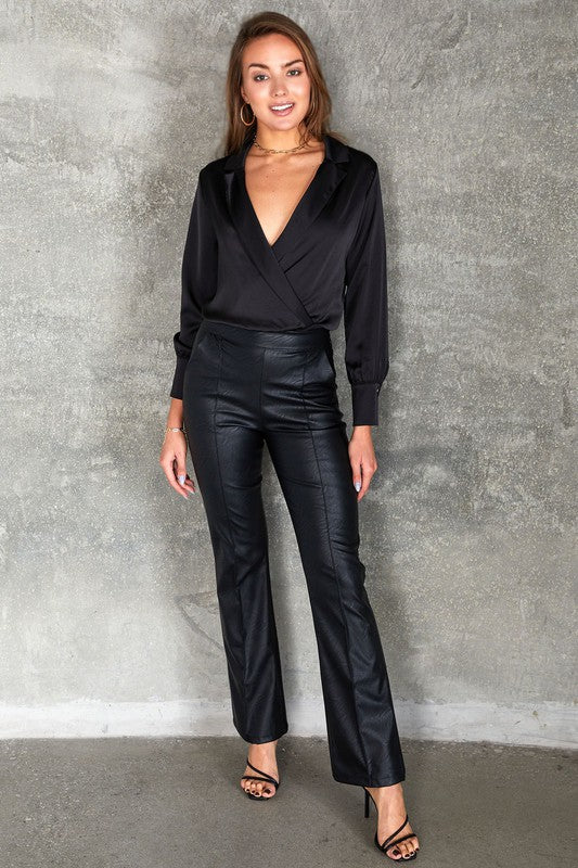 Juliana Faux Leather Straight Leg Pants