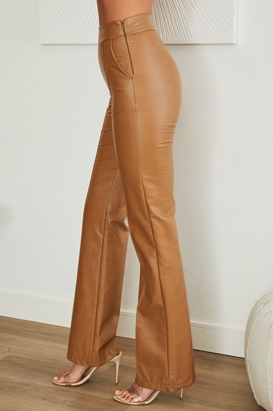 Sadie Faux Leather Flared Pants