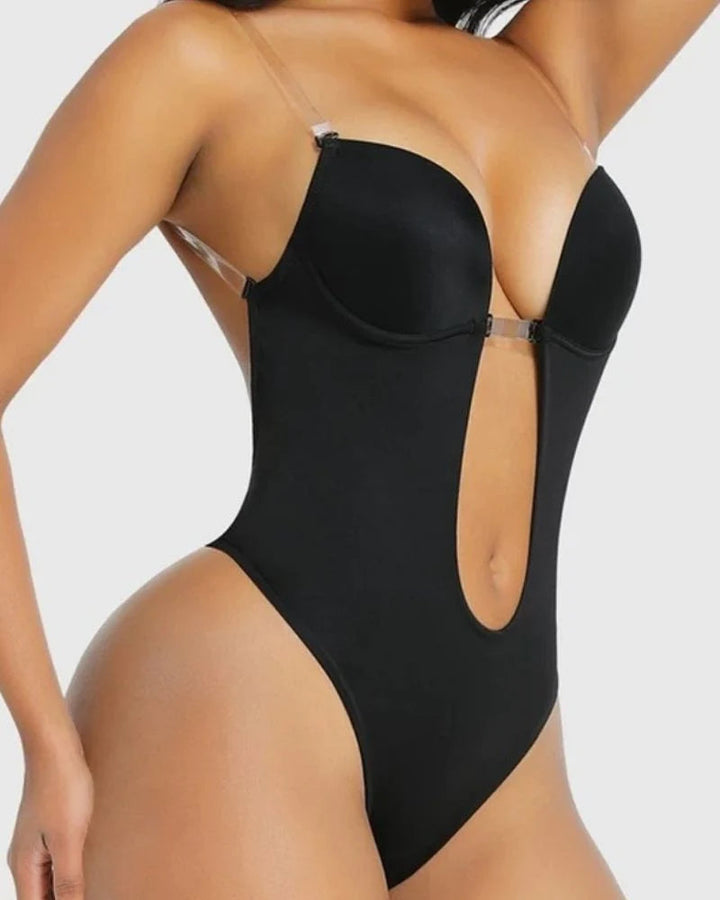 Elorie Deep Plunge Backless Shaping Bodysuit