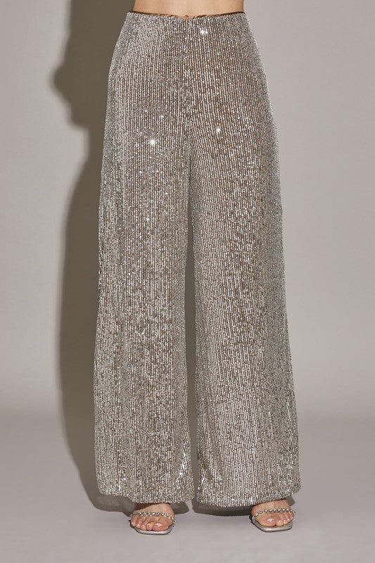 Kaitlyn Shimmer Wide Leg Pants