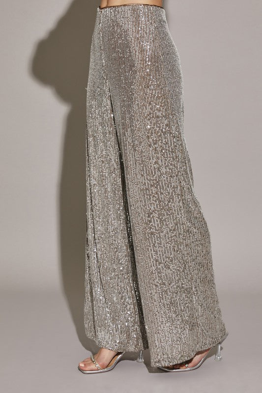 Kaitlyn Shimmer Wide Leg Pants