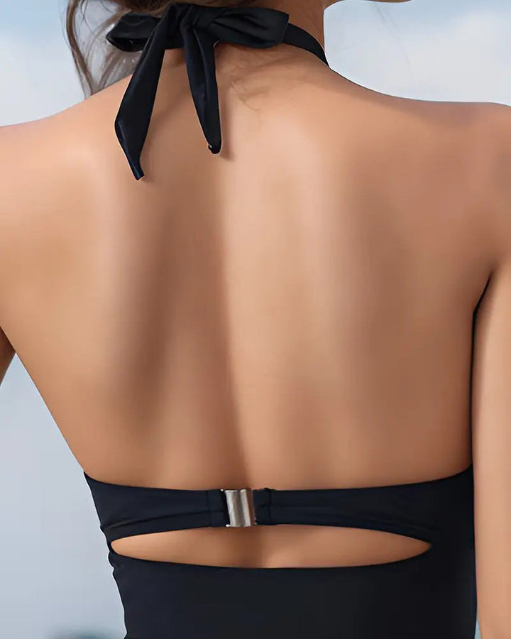 Lindsey Cut-Out Halter One-Piece Swimsuit