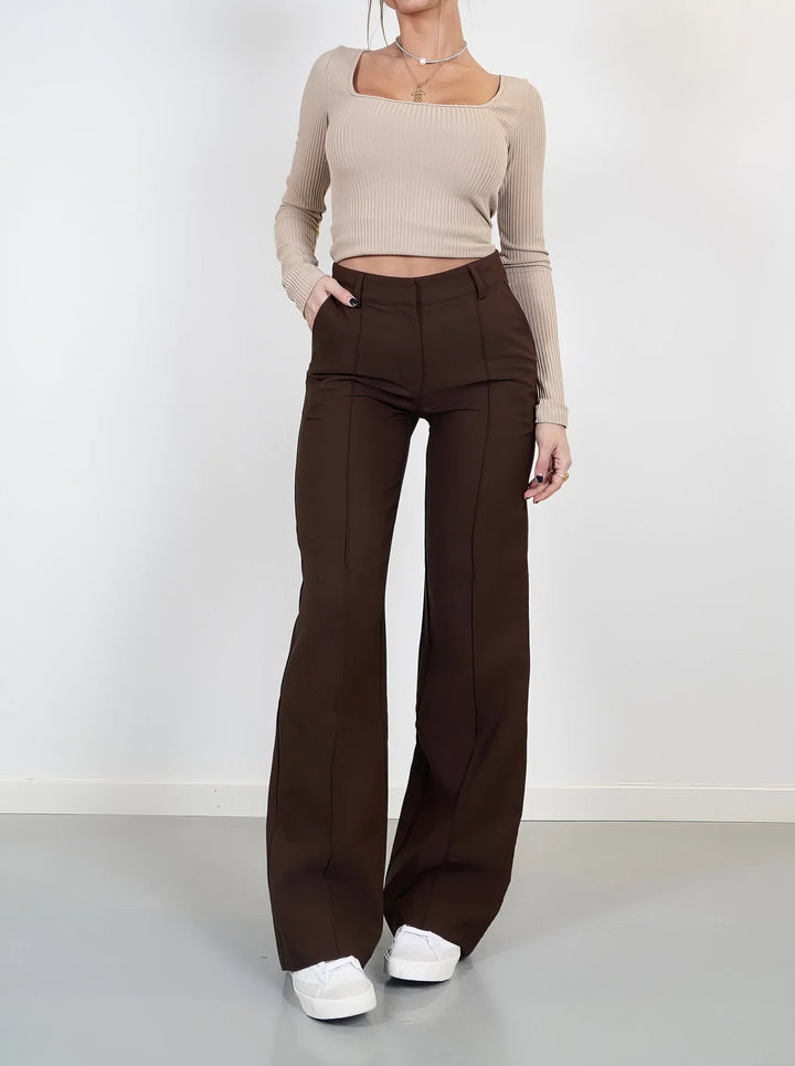 Selma High-Waist Wide Leg Tailored Pants