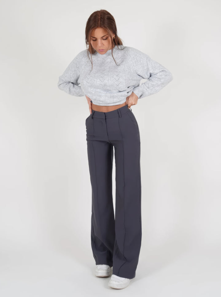 Selma High-Waist Wide Leg Tailored Pants
