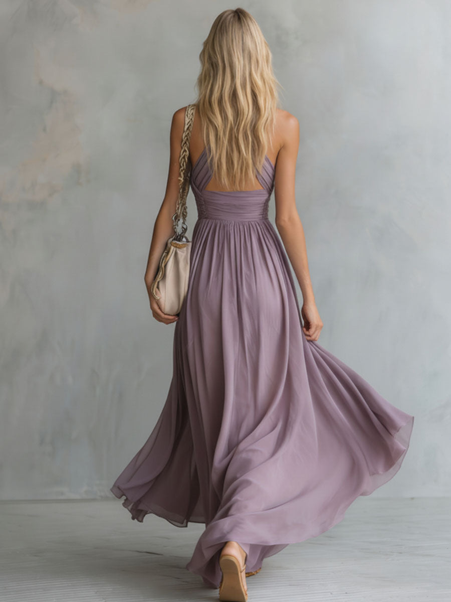 Jamaica Flowing Halter Maxi Dress