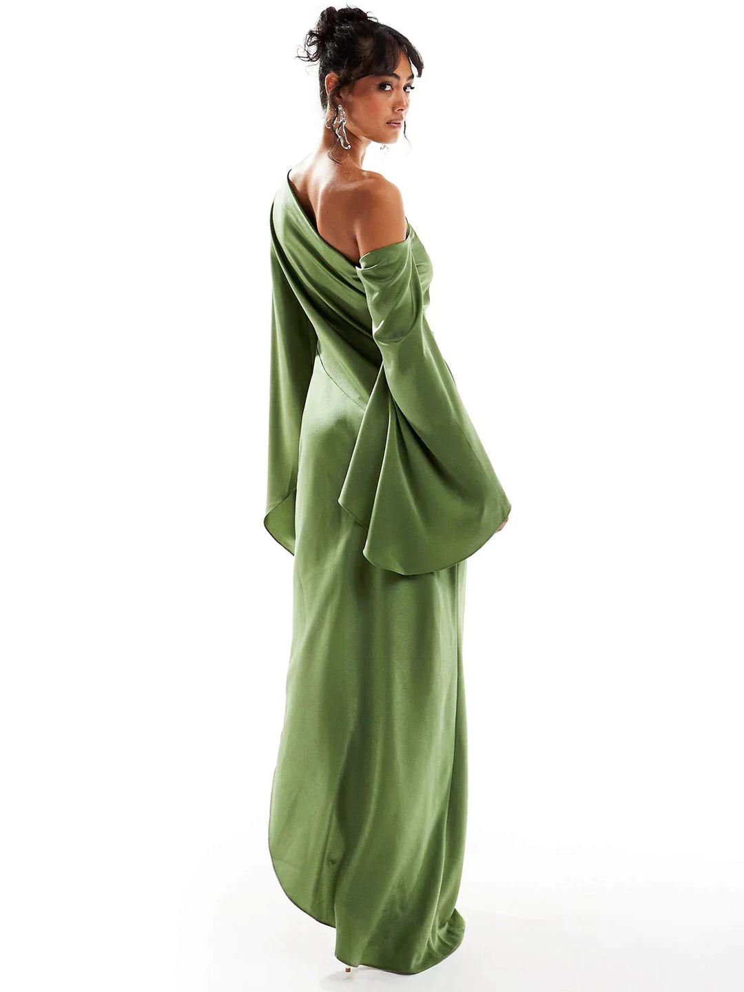 Evelia One-Shoulder Draped Maxi Dress