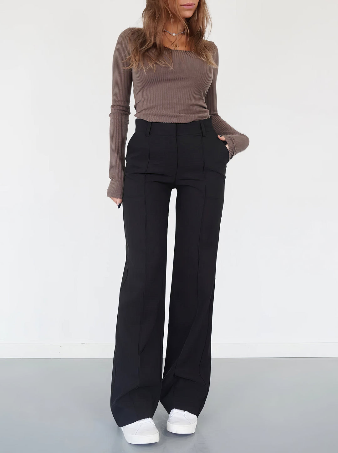 Selma High-Waist Wide Leg Tailored Pants