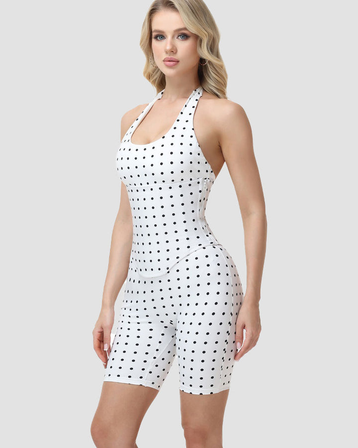 Luz Polka Dot Halter Romper Set
