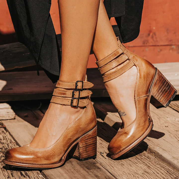 Valenne Buckled Cutout Heels