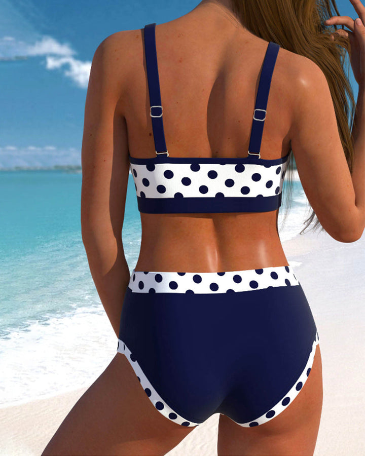 Gabrielle Nautical Polka Dot Bikini Set