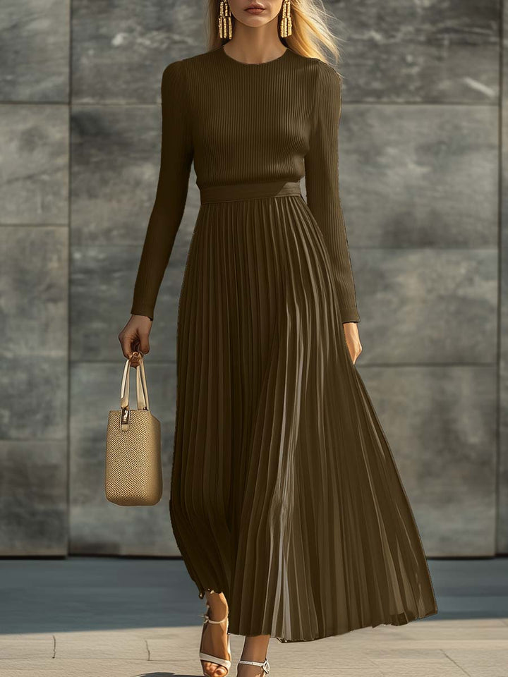 Tracy Pleated Knit Maxi Dress