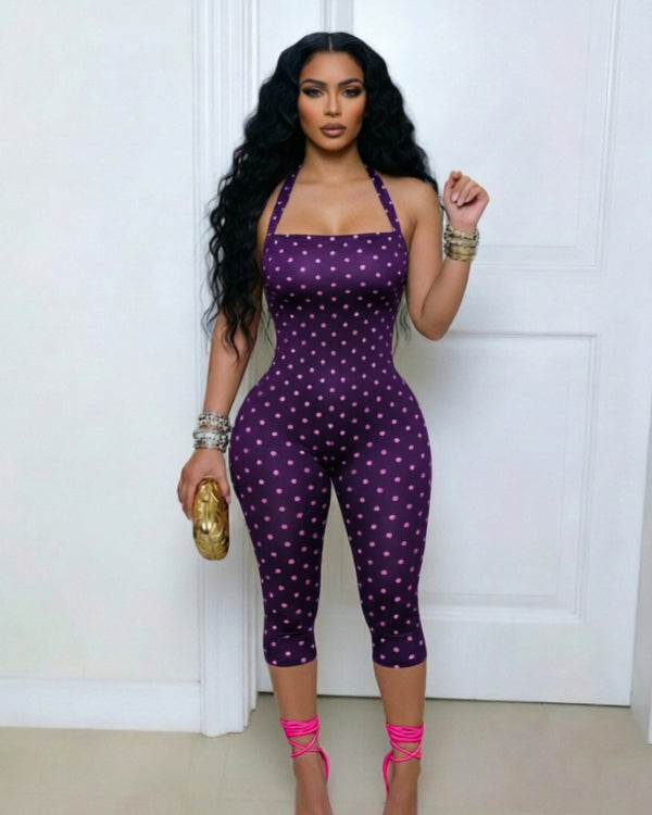 Aniya Polka Dot Capri Jumpsuit