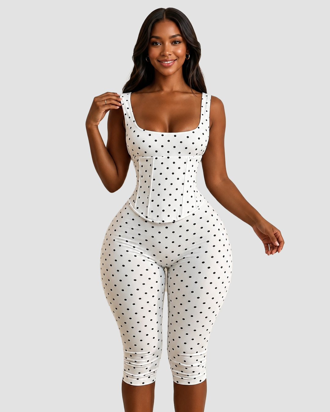 Layla Polka Dot Sculpting Jumpsuit
