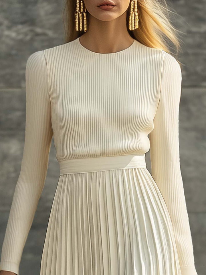 Tracy Pleated Knit Maxi Dress