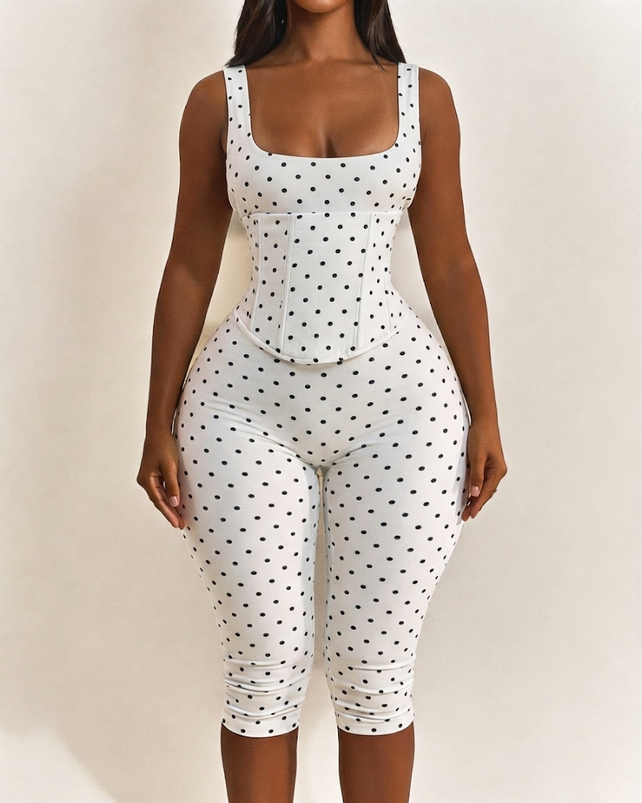 Layla Polka Dot Sculpting Jumpsuit