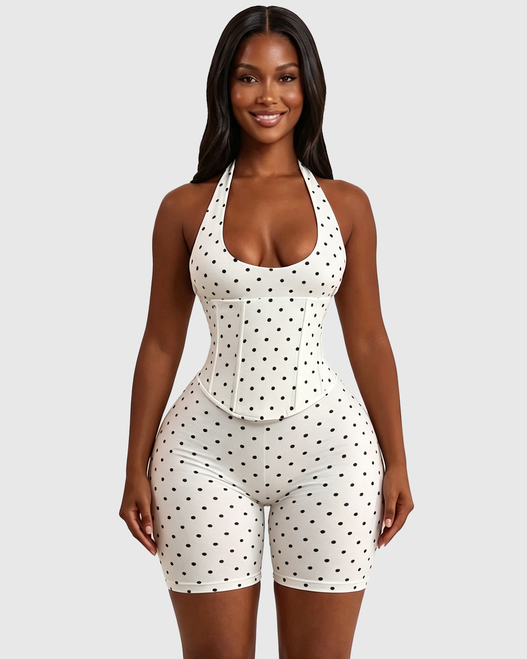 Luz Polka Dot Halter Romper Set