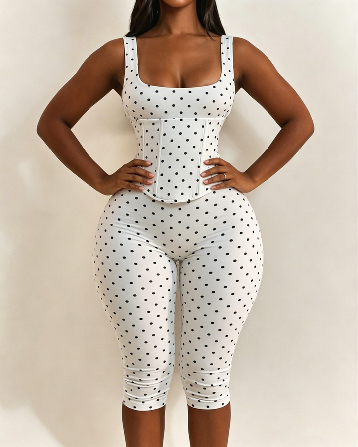 Layla Polka Dot Sculpting Jumpsuit