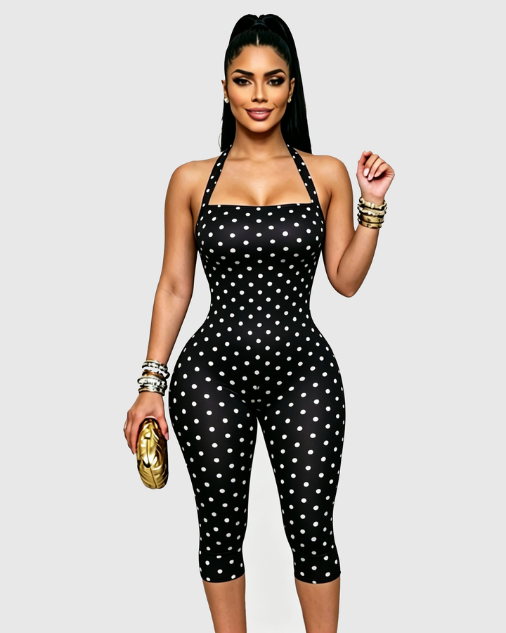 Aniya Polka Dot Capri Jumpsuit
