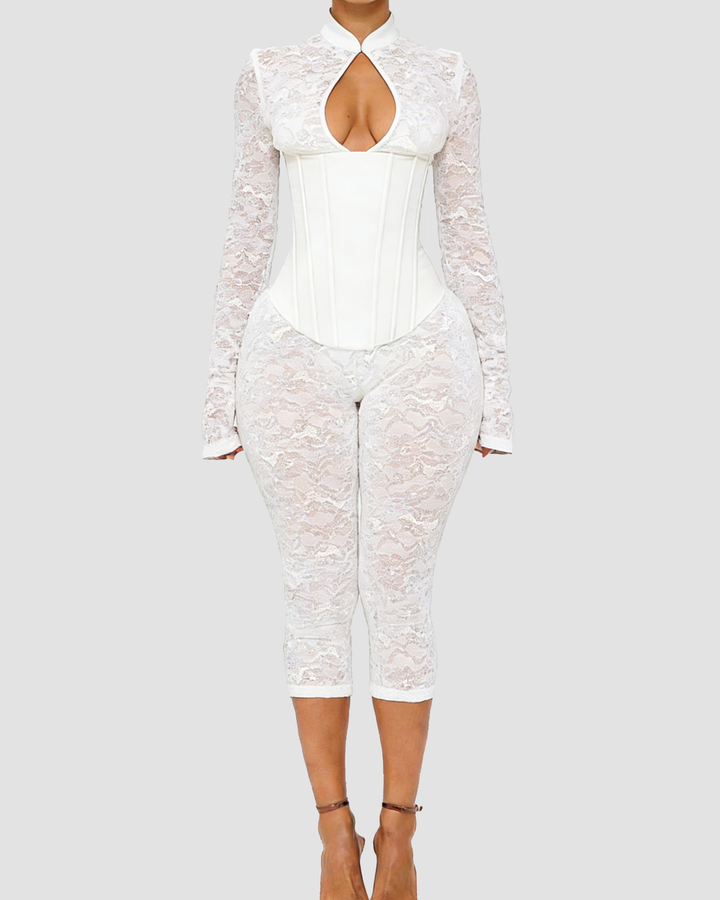 Vida Lace Cut-Out Jumpsuit
