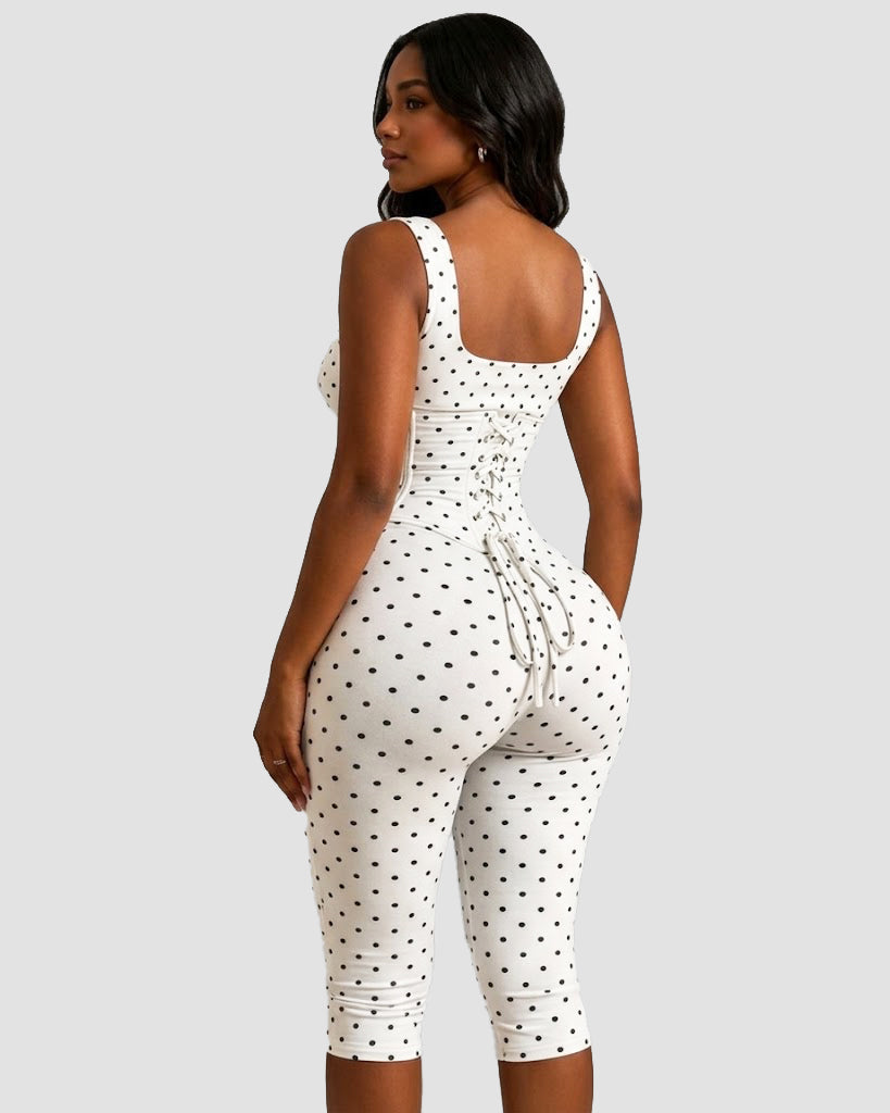 Layla Polka Dot Sculpting Jumpsuit