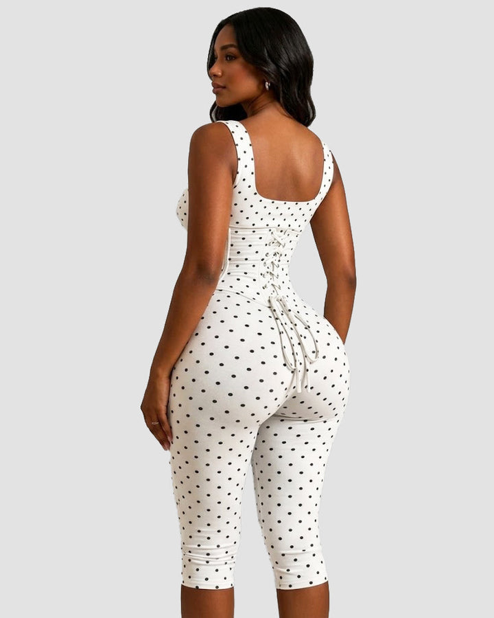 Layla Polka Dot Sculpting Jumpsuit