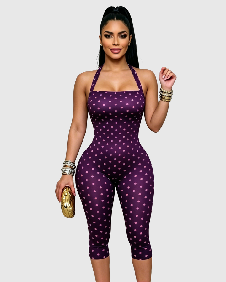 Aniya Polka Dot Capri Jumpsuit