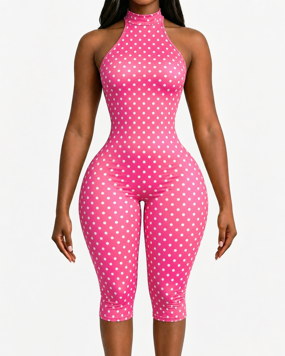 Etta Polka Dot Halter Capri Jumpsuit