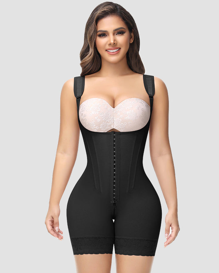 Precy Steel Boned Open-Bust Shapewear Bodysuit