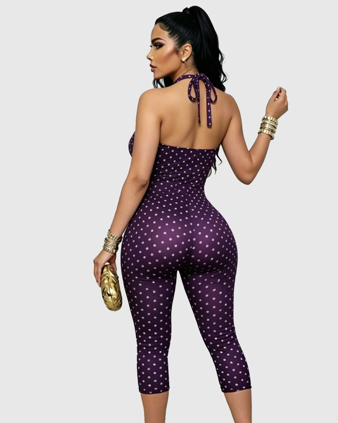 Aniya Polka Dot Capri Jumpsuit