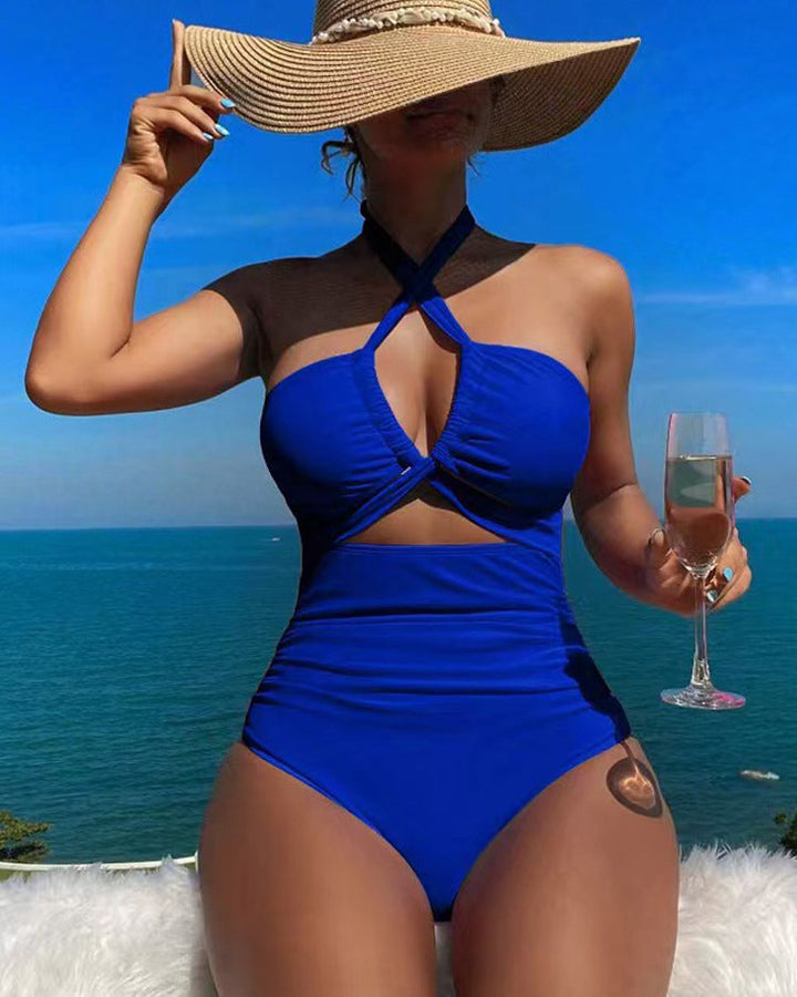Lindsey Cut-Out Halter One-Piece Swimsuit