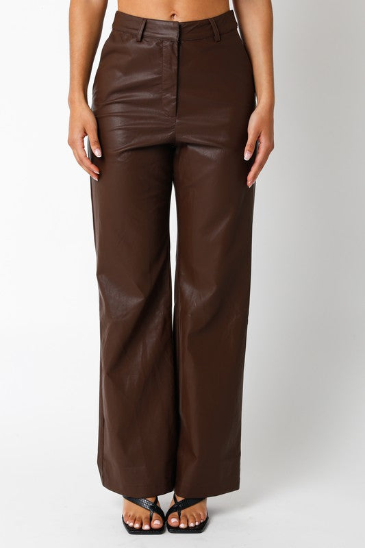Layla Faux Leather Straight Leg Pants