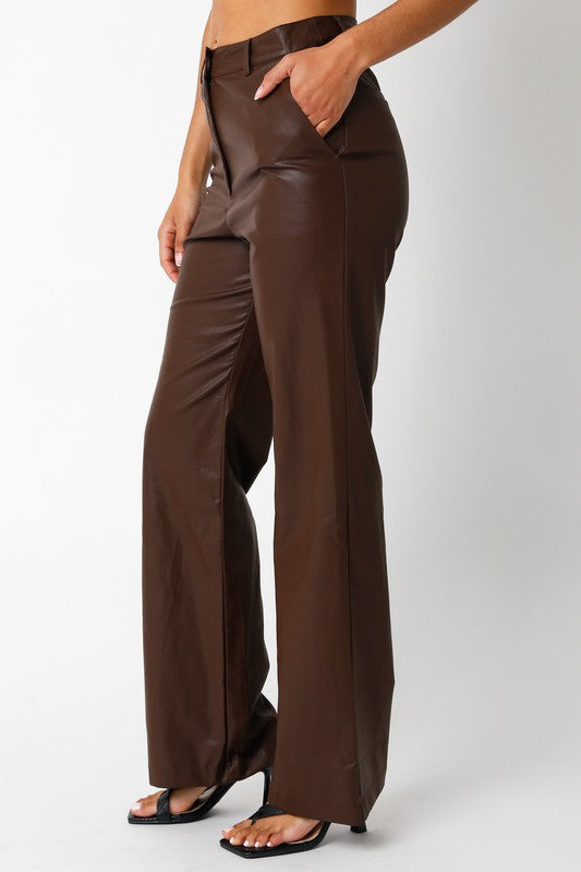 Layla Faux Leather Straight Leg Pants