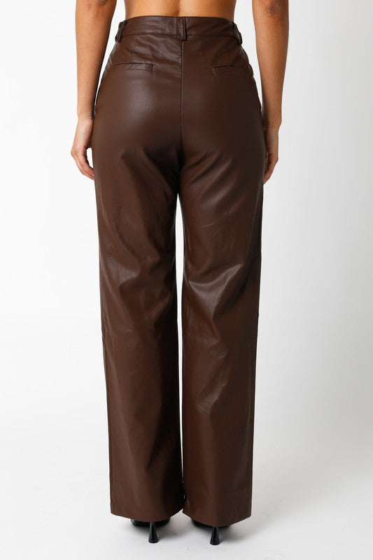 Layla Faux Leather Straight Leg Pants