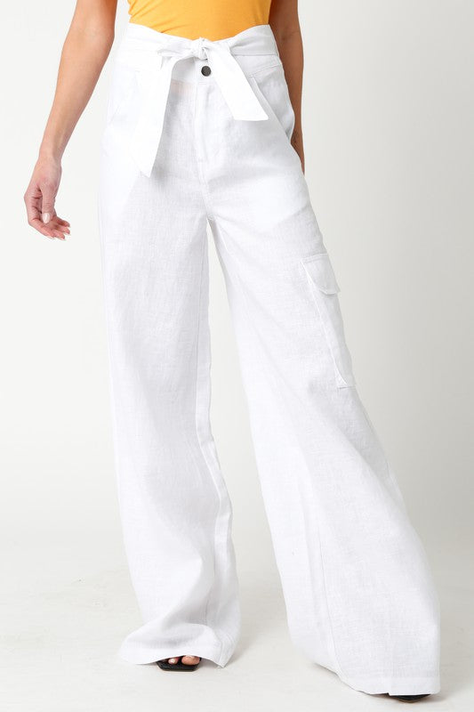 Kae Tie Waist Wide Leg Pants