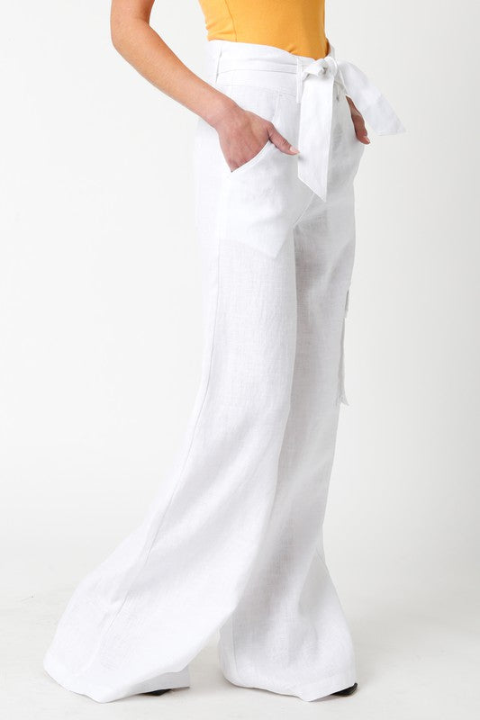 Kae Tie Waist Wide Leg Pants