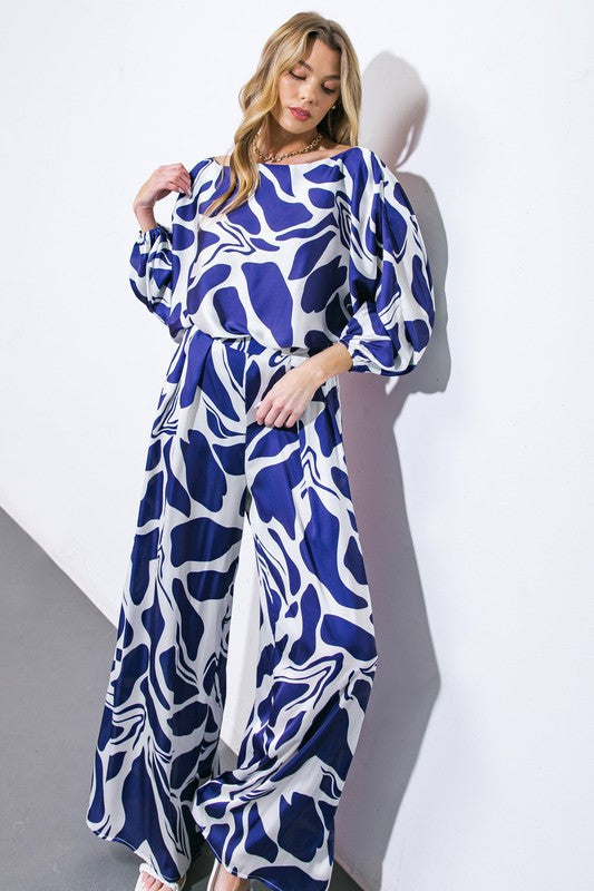 Cora Printed Wide Leg Pants