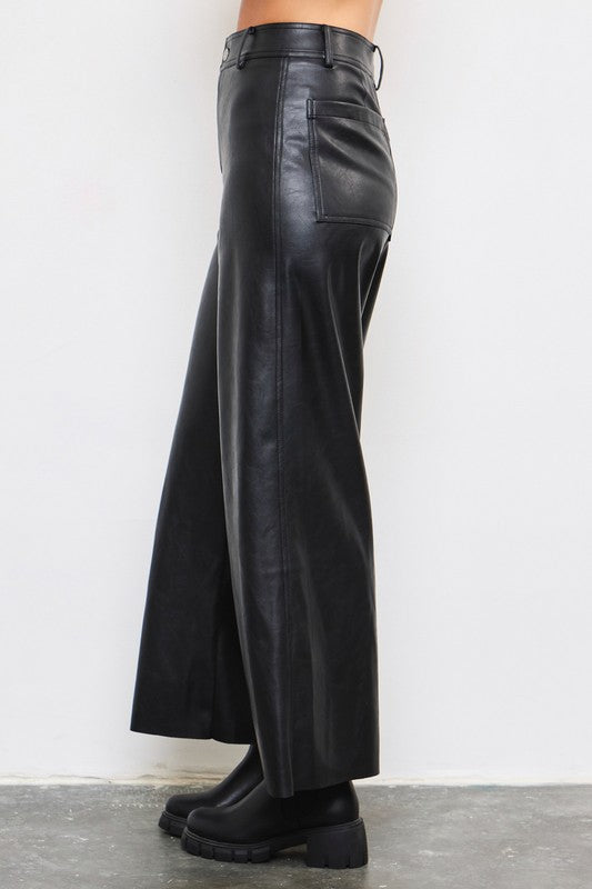 Melody Faux Leather Wide Leg Pants