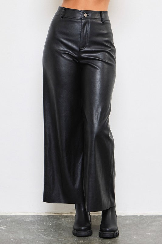 Melody Faux Leather Wide Leg Pants