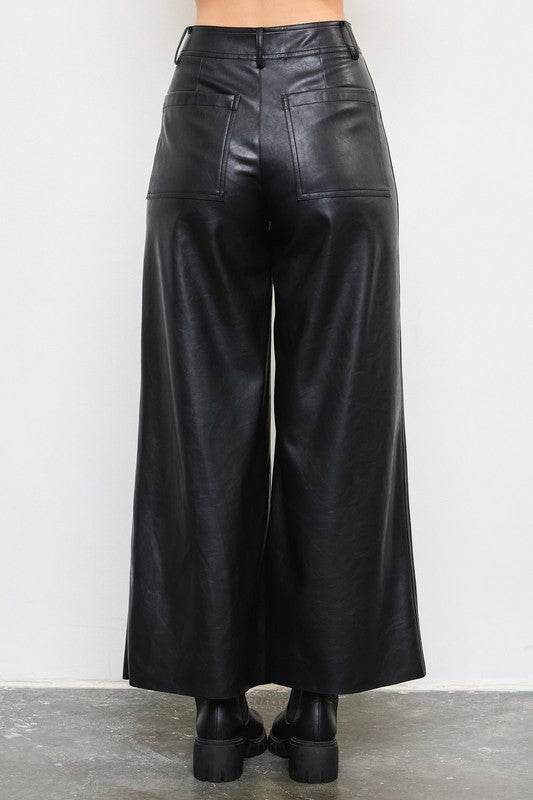 Melody Faux Leather Wide Leg Pants