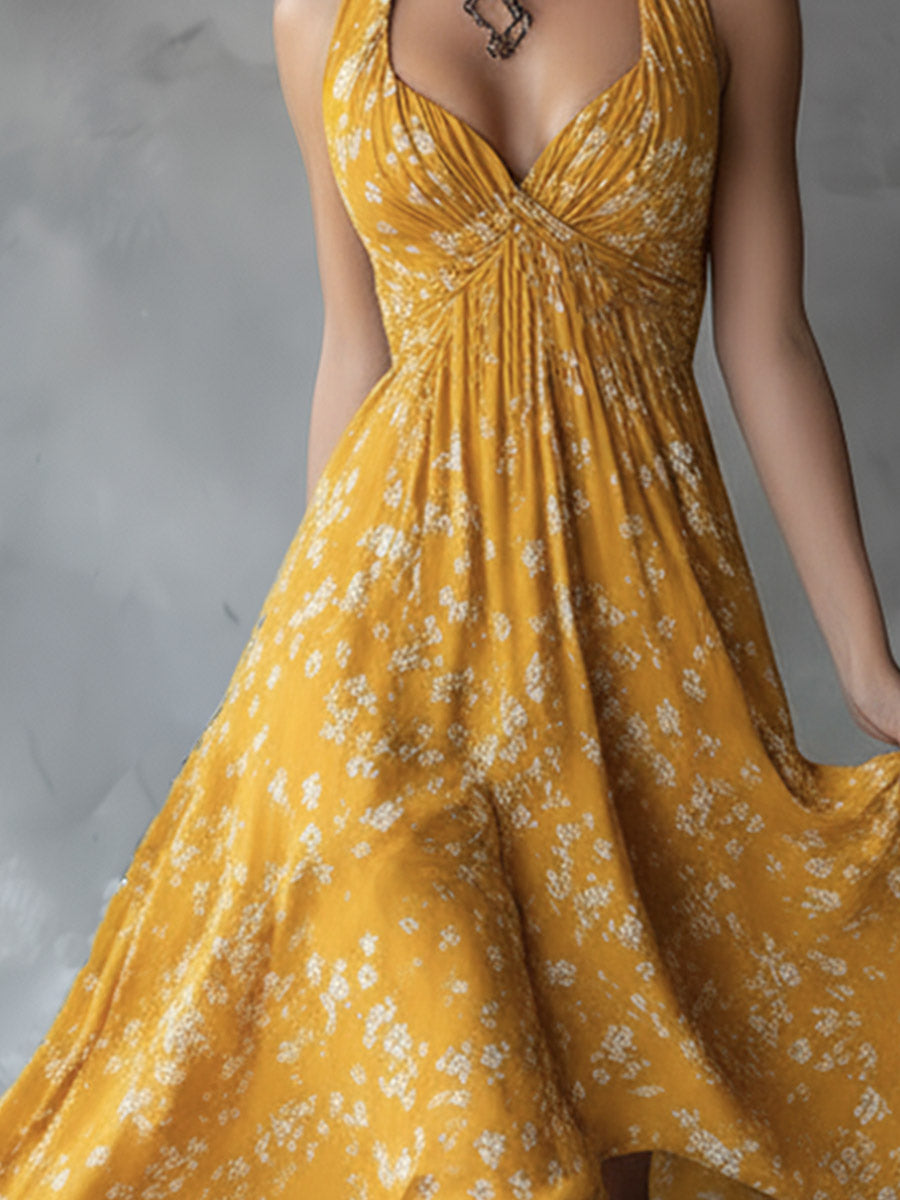 Nash Floral Halter Midi Dress