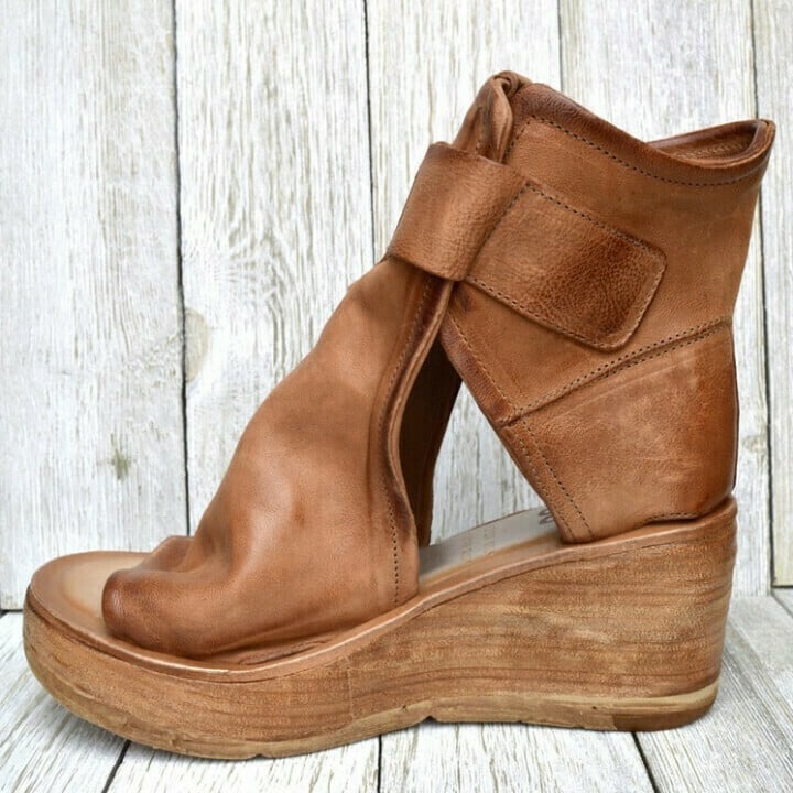 Dawn Sierra Buckle Wedge Booties