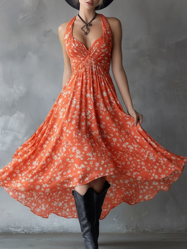 Nash Floral Halter Midi Dress
