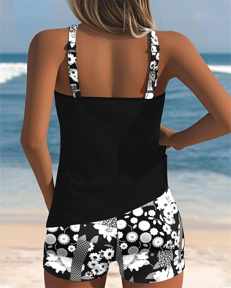 Melanie Coral Print Tankini Set