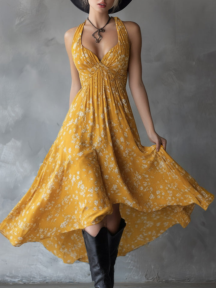 Nash Floral Halter Midi Dress