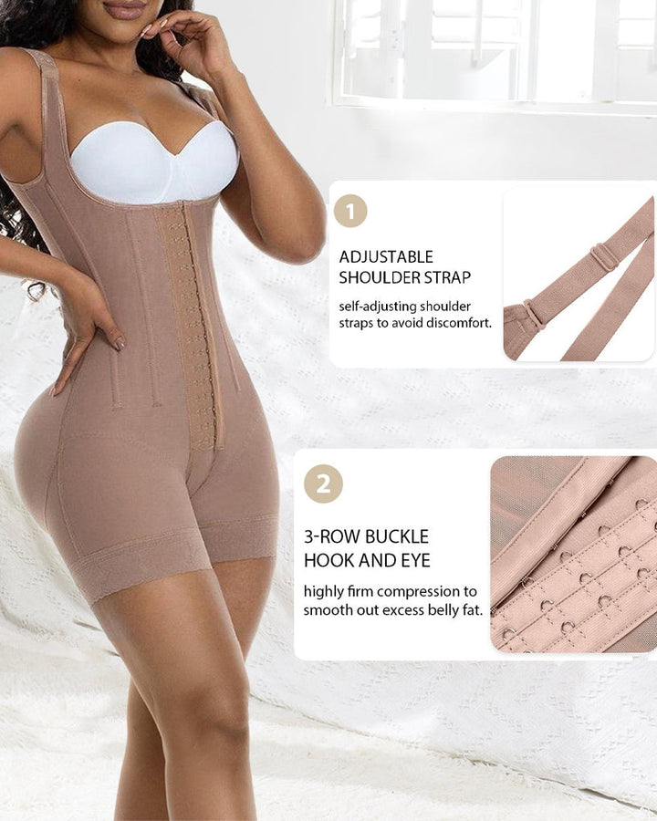 Henley Open-Bust Contour Shapewear Bodysuit