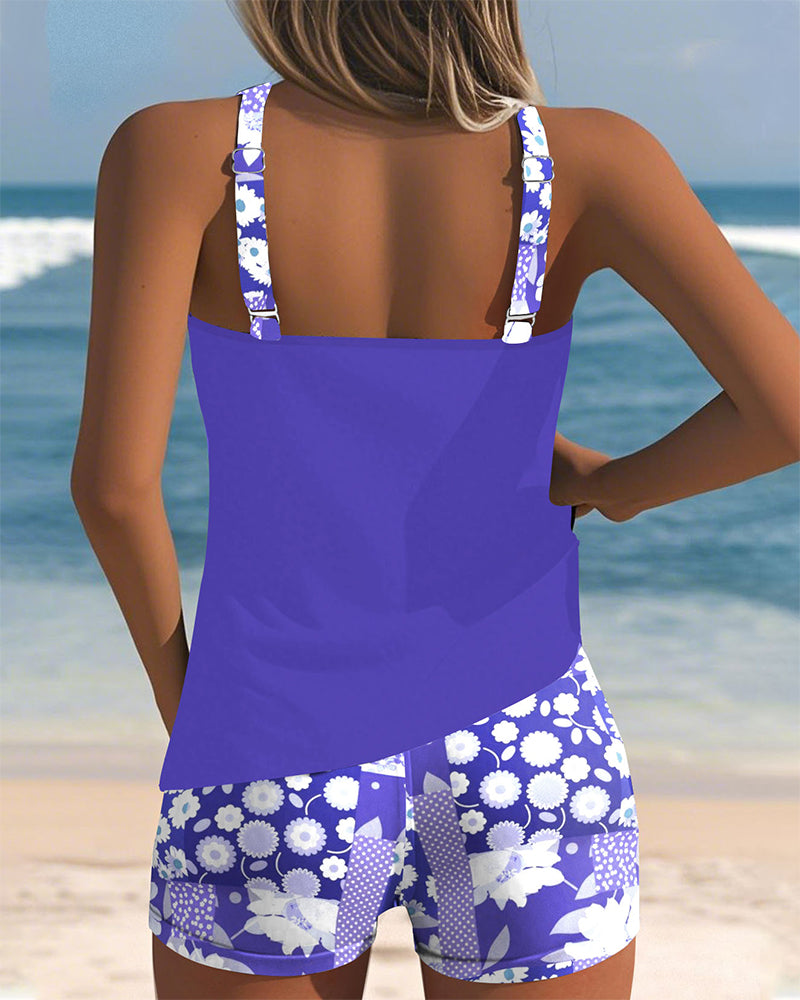 Melanie Coral Print Tankini Set
