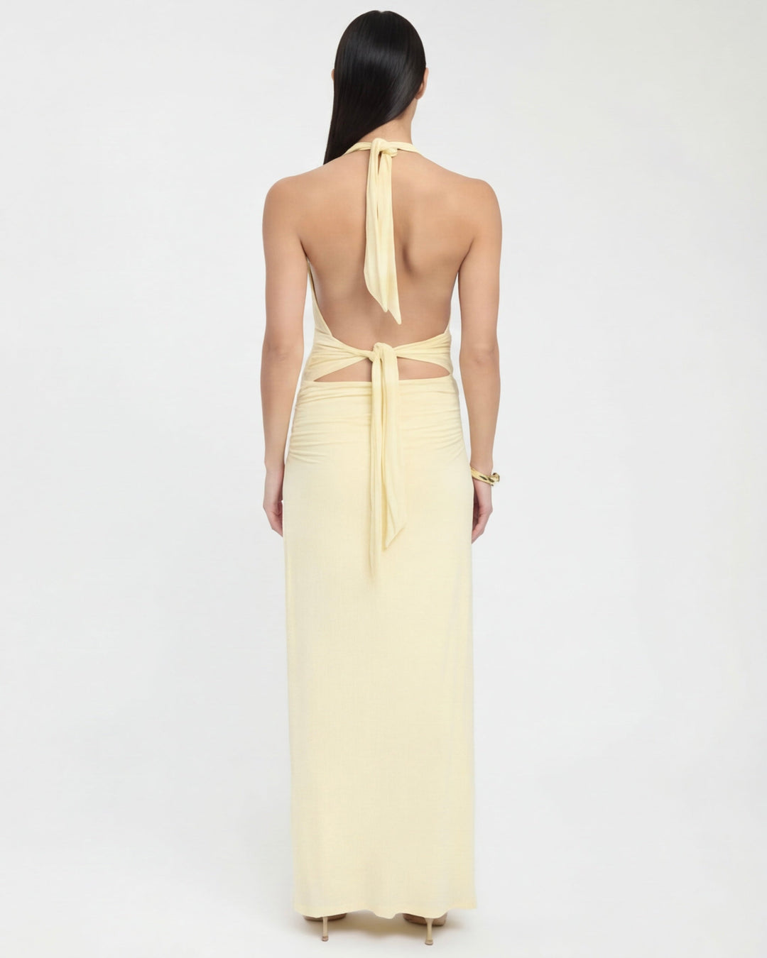 Amy Plunge Halter Maxi Dress