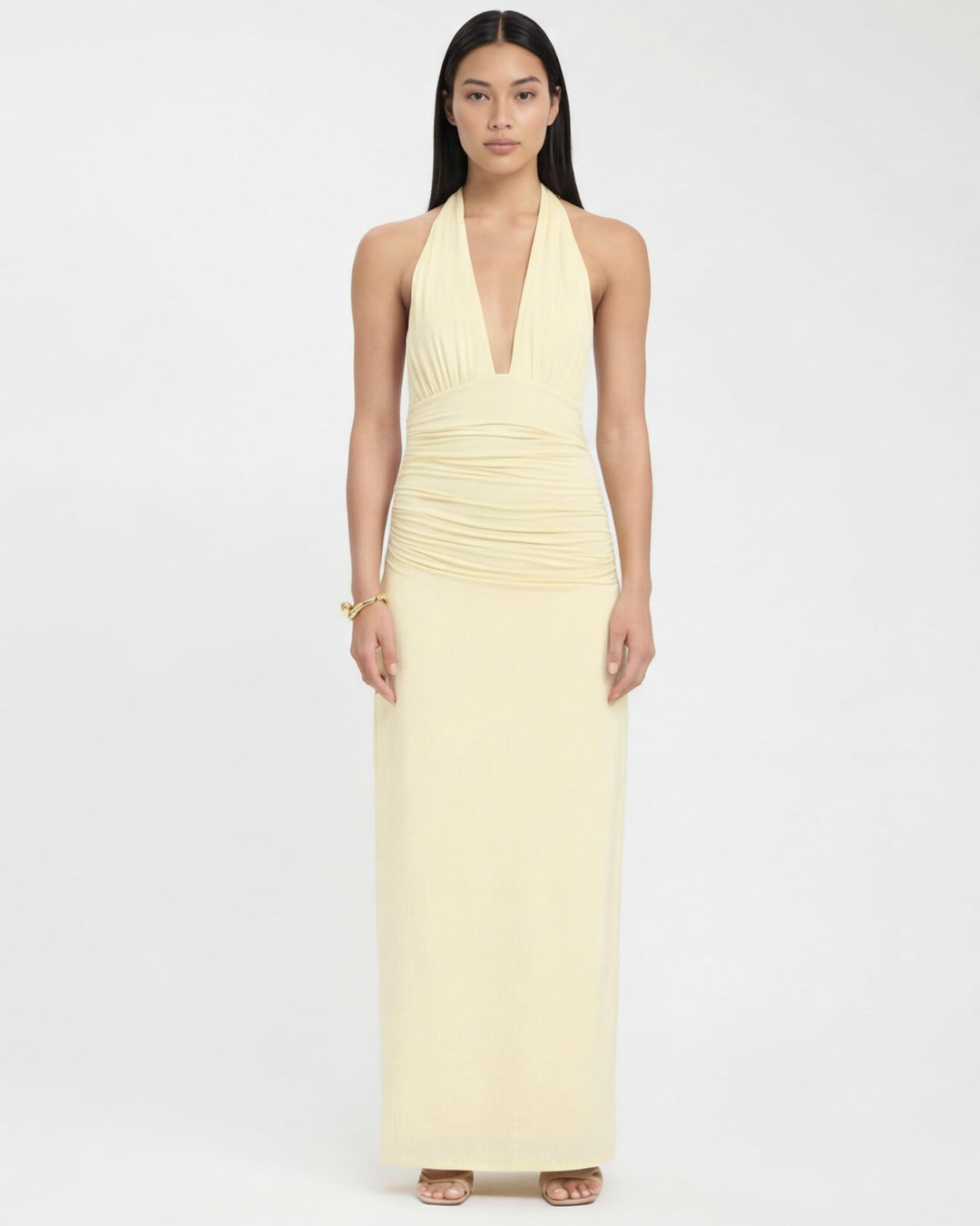 Amy Plunge Halter Maxi Dress