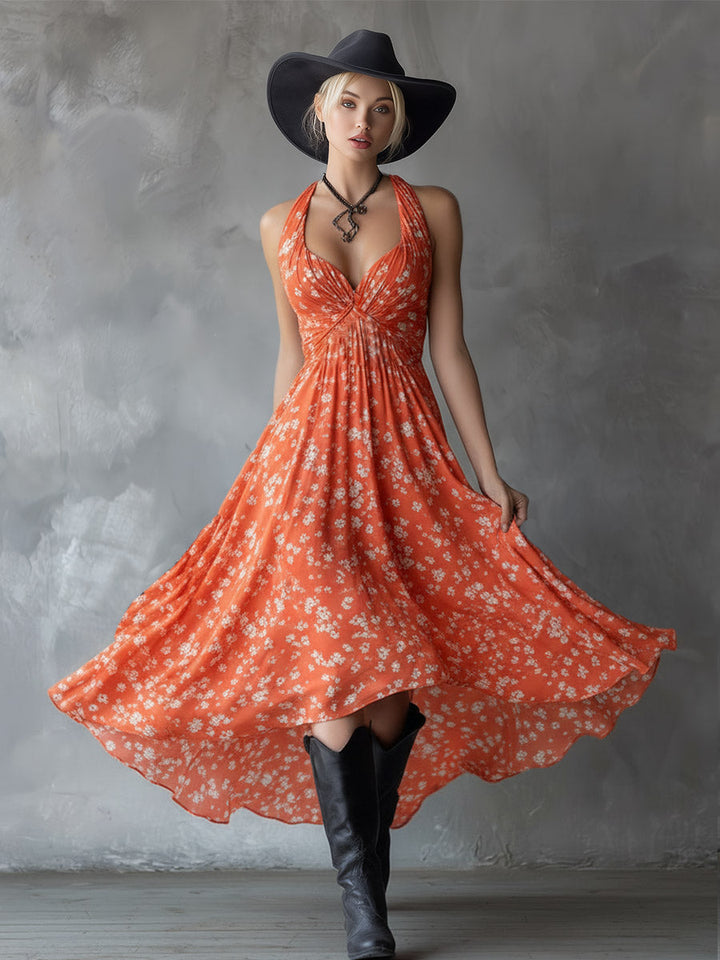 Nash Floral Halter Midi Dress