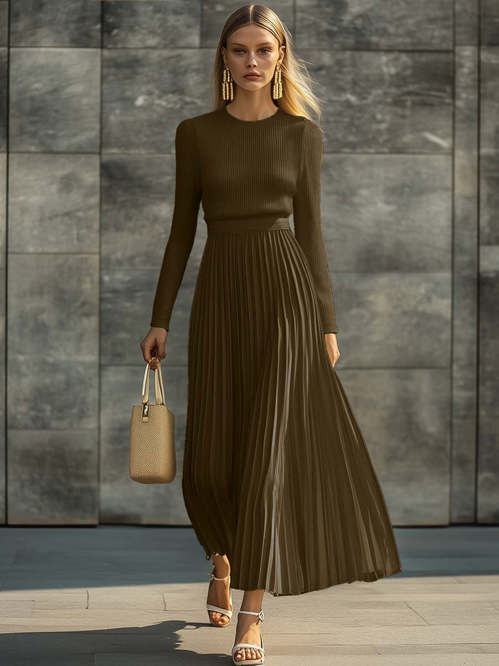 Tracy Pleated Knit Maxi Dress